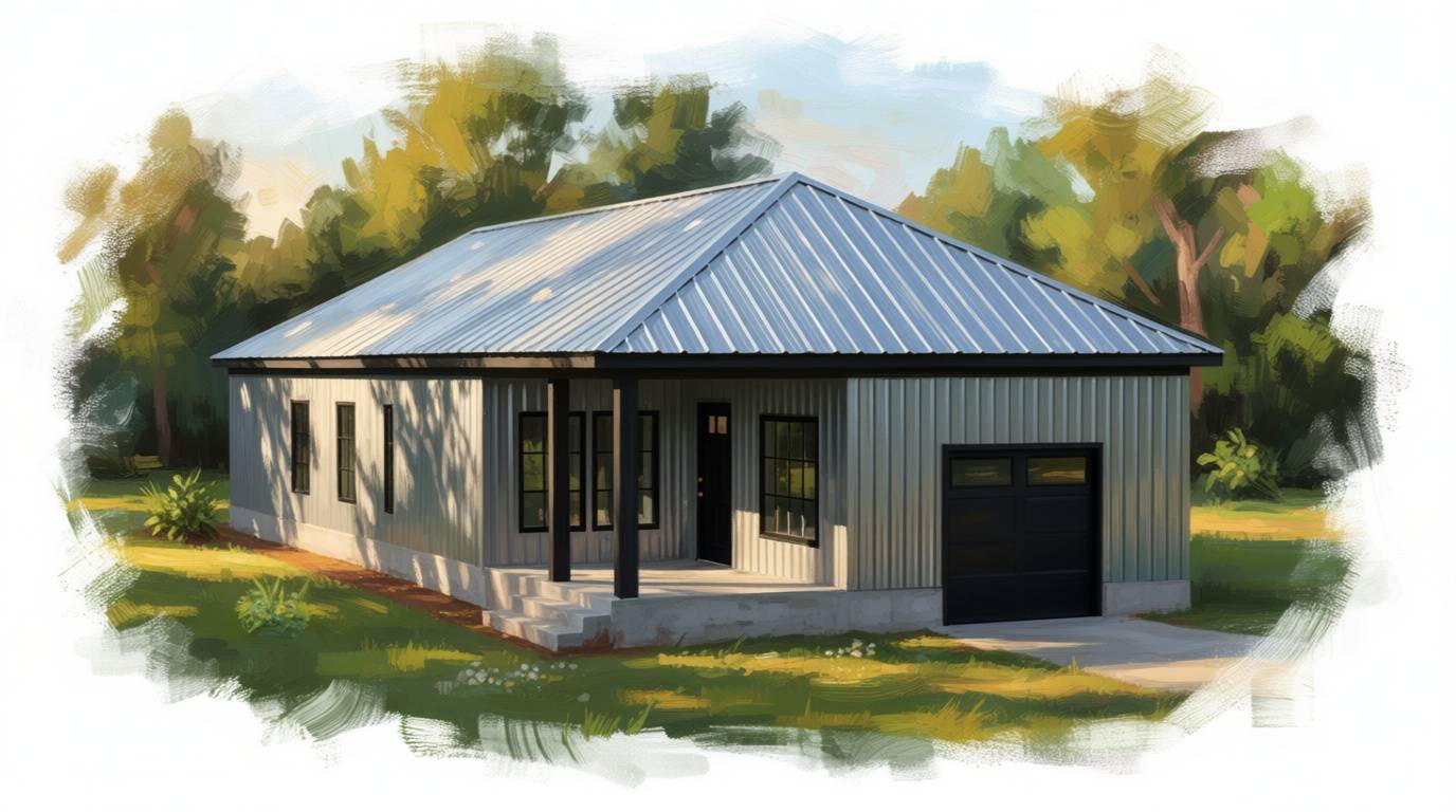 Sleek Industrial 3-Bed House exterior render