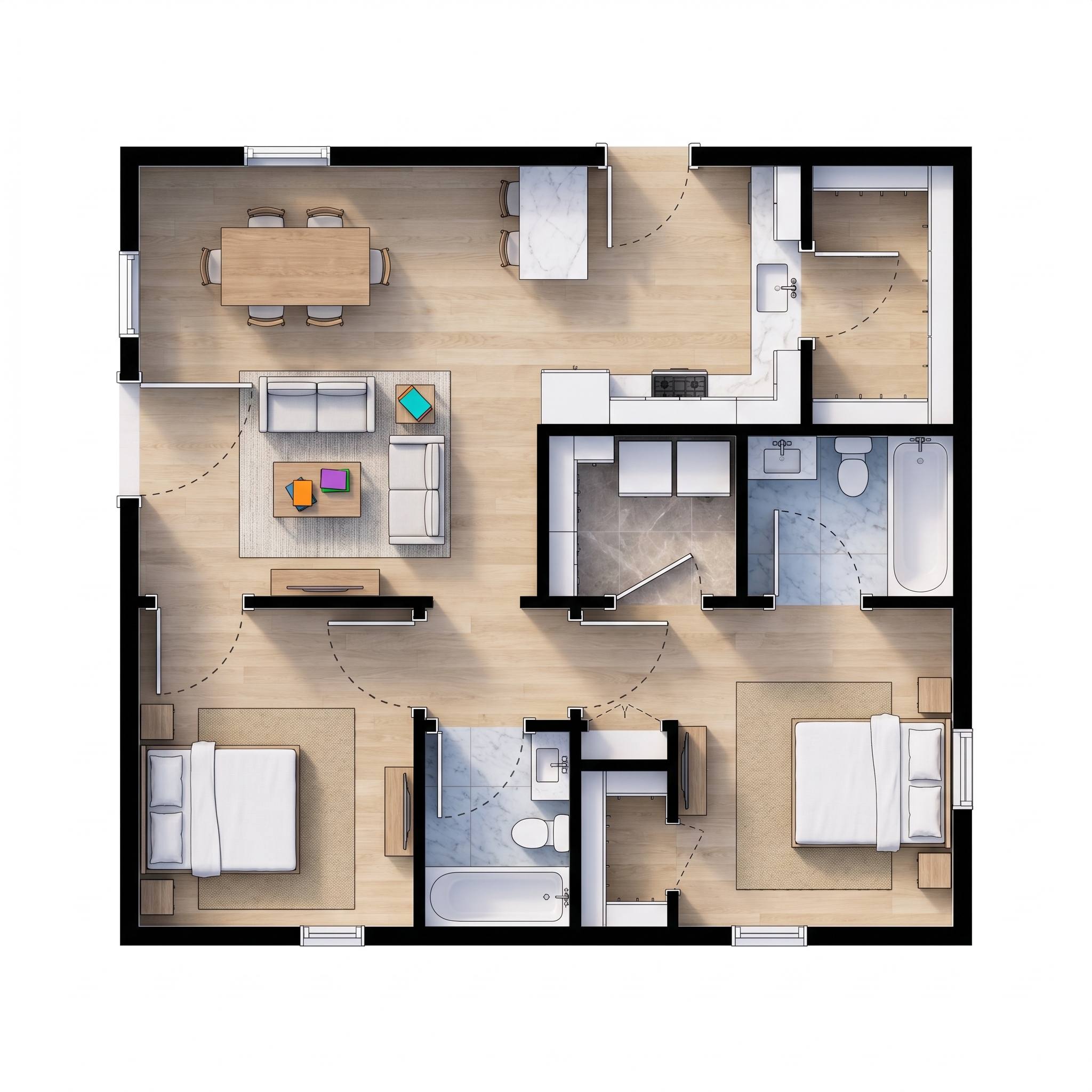 Bright 2-Bed floorplan