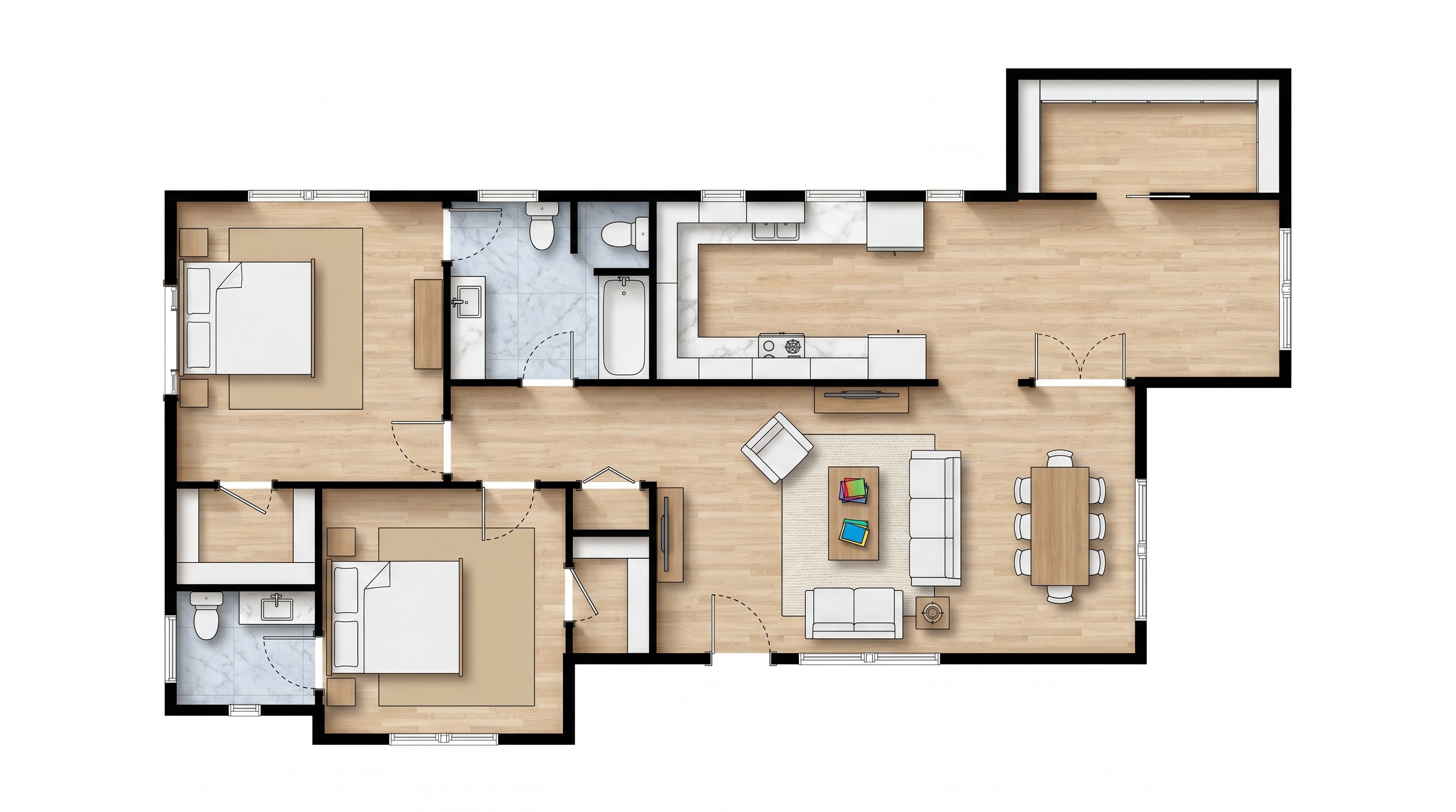 Bright 2-Bed House floorplan
