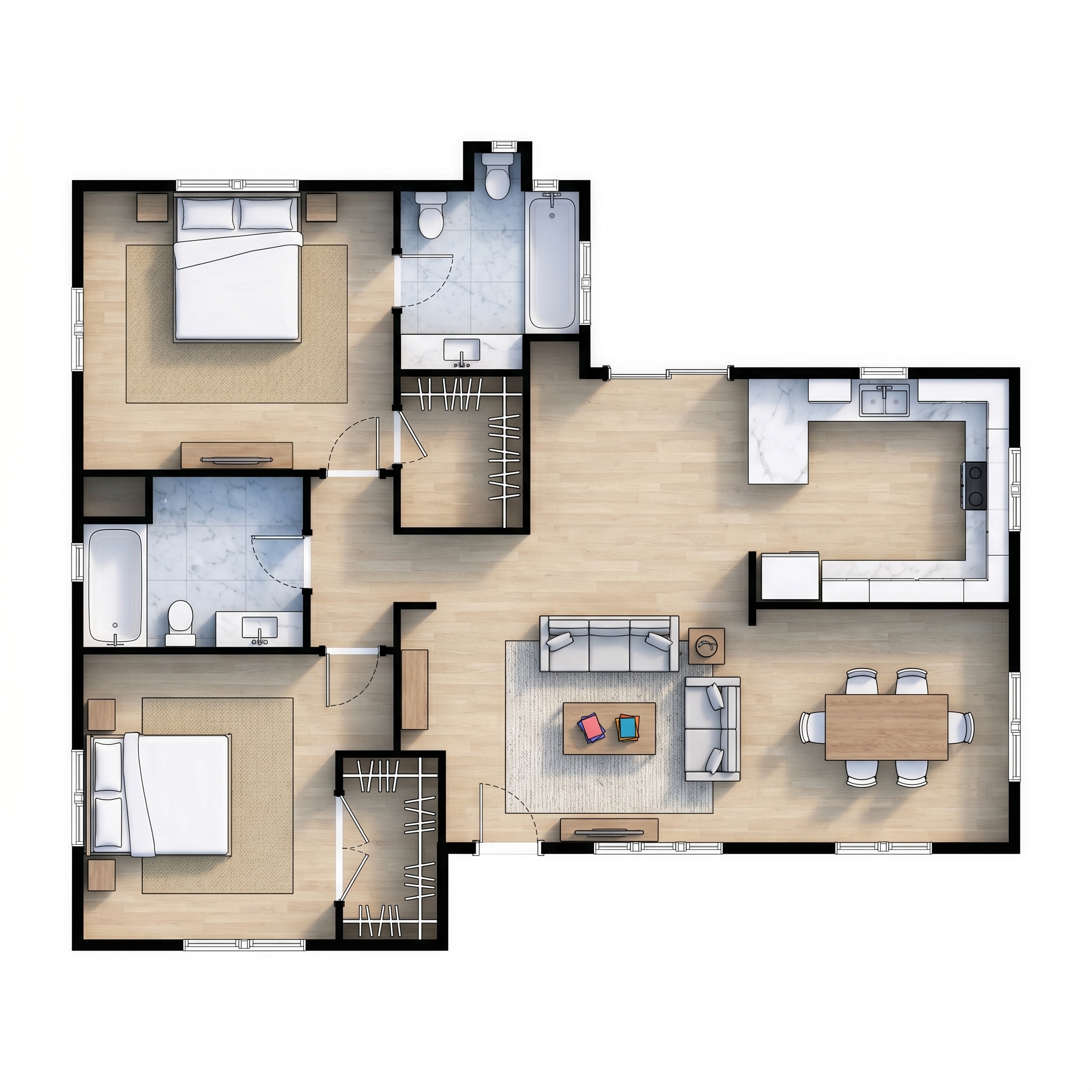 Compact Bright 2-Bed floorplan