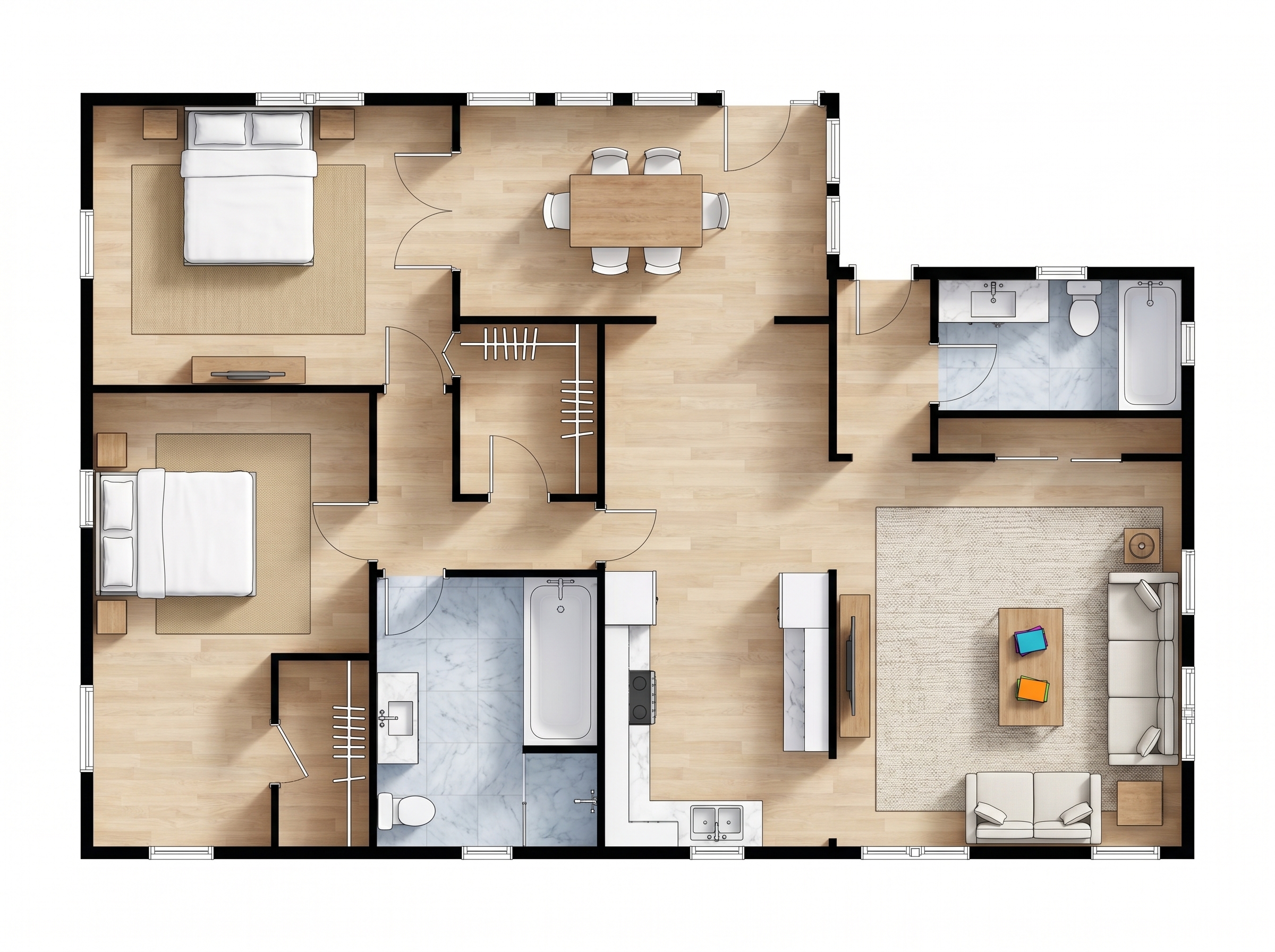Bright 2-Bed House floorplan