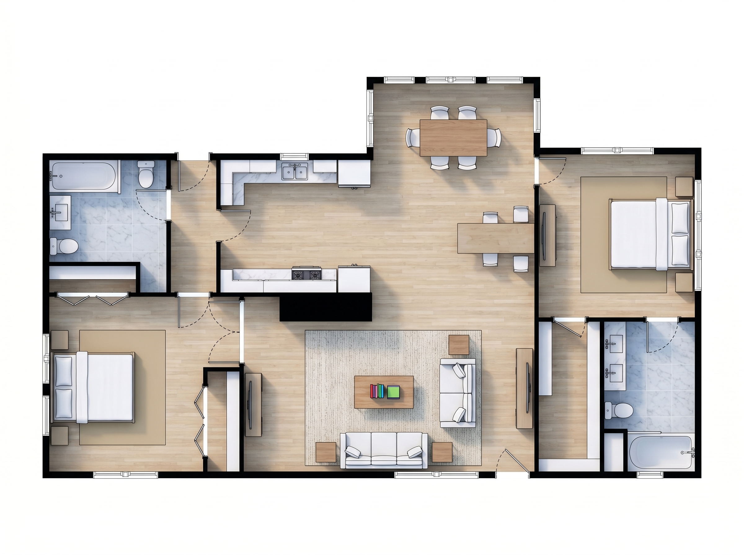 Cozy Natural 2-Bed Home floorplan
