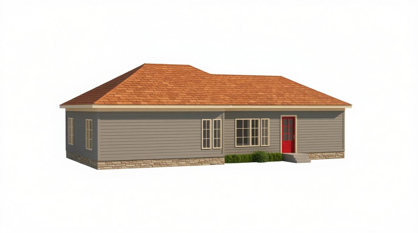 Earthy 2-Bed House exterior render