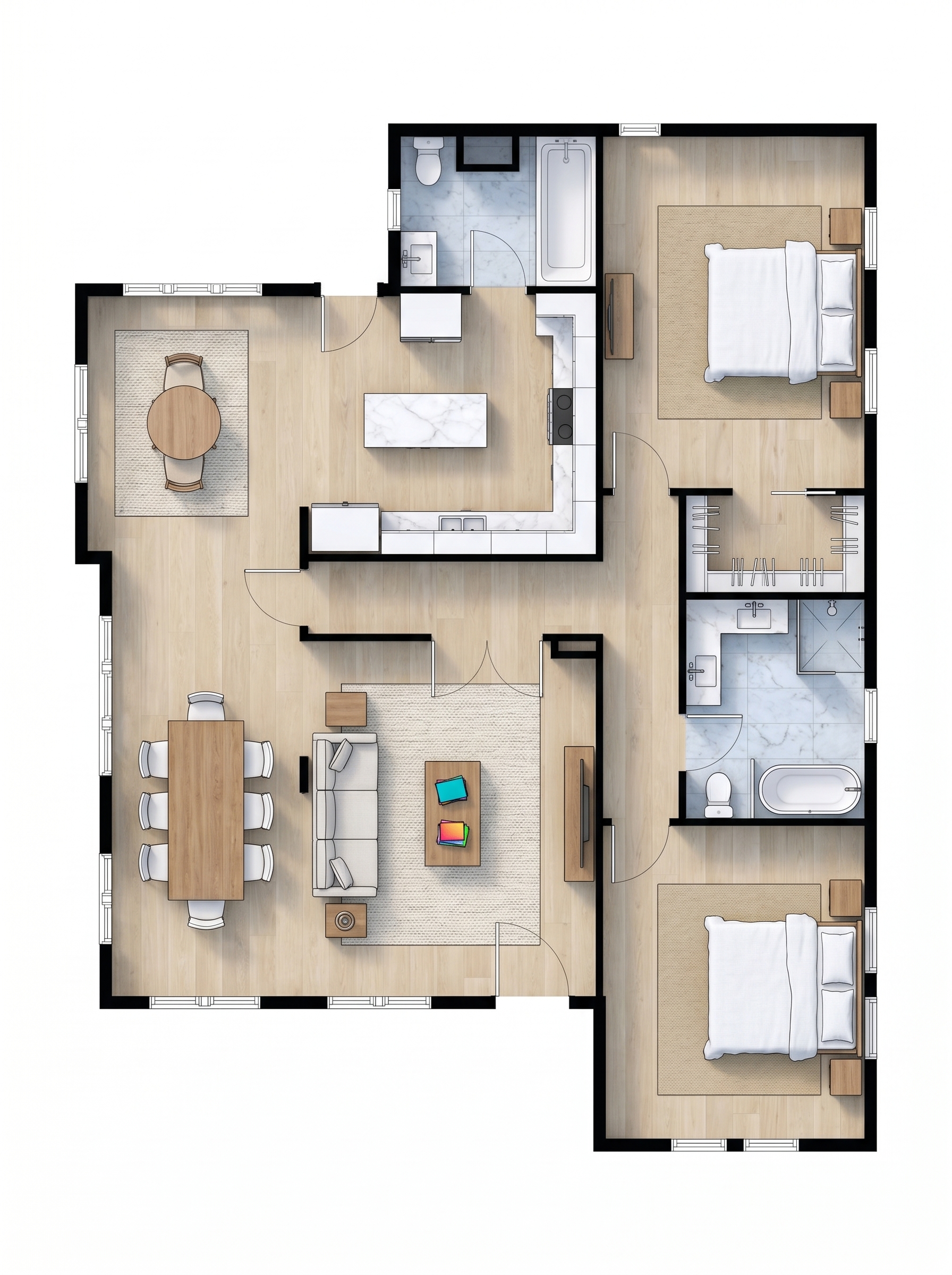 Spacious Bright 2-Bed Home floorplan