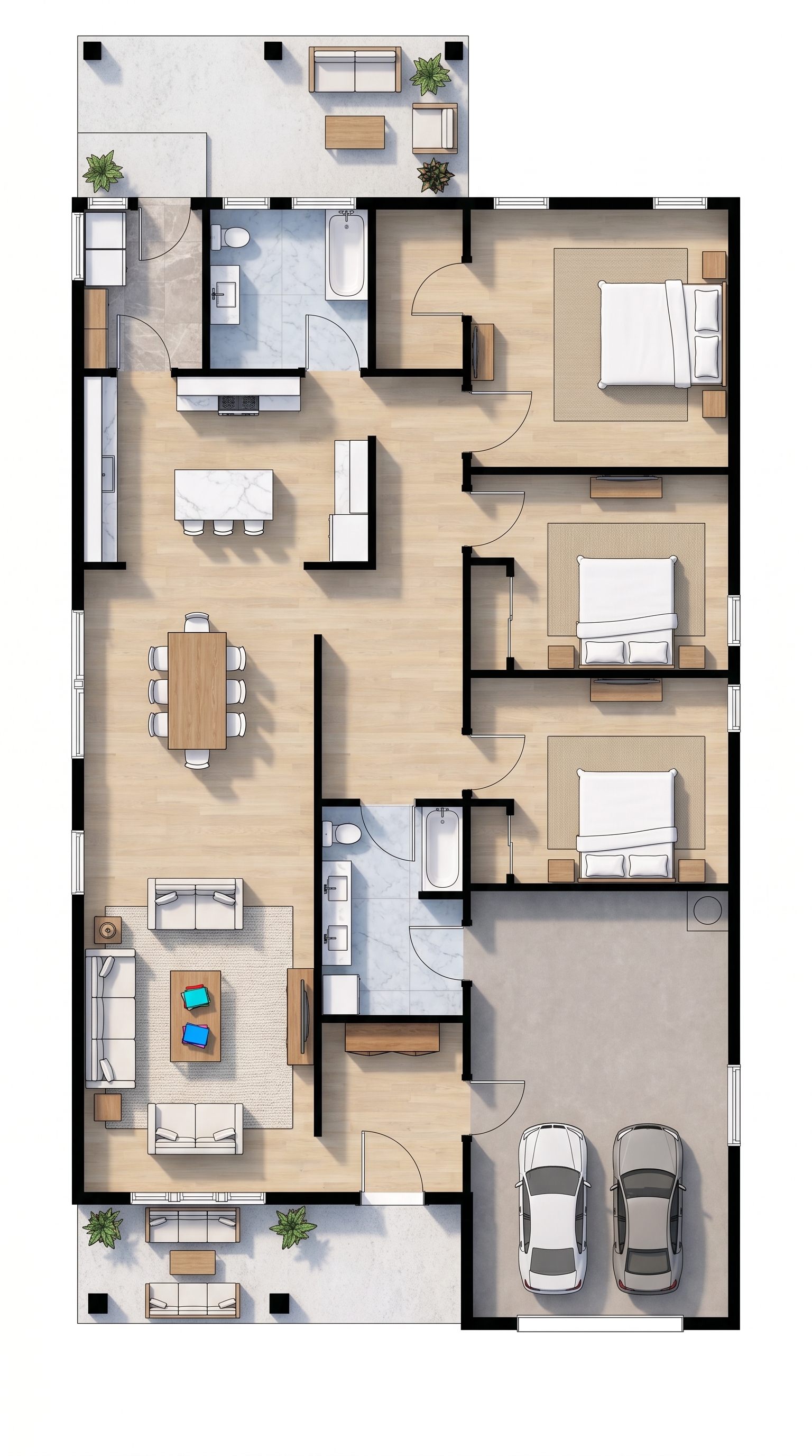 Spacious Natural 3-Bed floorplan